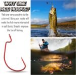110Pcs Red Bass Hooks,6 Size Worm Fishing Hooks Freshwater, Offset Eagle Claw Fish Hooks, Bass Hook Size 1 1/0 2/0 3/0 4/0 5/0 High Carbon Steel - Image 4