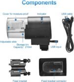 Automatic Fish Feeder WiFi Control with APP, 210ML Aquarium Large Dispenser for Fish Turtle Tank with USB Charger, Fish Food Timer Auto Feeding on Vacation - Image 6
