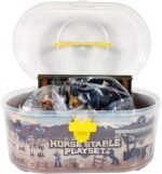 DINOBROS Horse Stable Playset Toys for Boys and Girls Ages 3 and Up Includes 8 Horses and Accessories 17 Piece Horse Stall Farm Set with Portable Case - Image 8