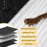 Lesure Dog Car Seat Cover for Back Seat with Hard Bottom, Pet Back Seat Extender with Supportive Egg Crate Foam, Waterproof Non-Slip Dog Hammock for Car, Truck, SUV, Black - Image 4