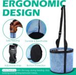 2 Pcs Horse Feed Bag Comfort Breathable Mesh Feed Bucket Heavy Duty Feed Bag with Adjustable Strap and Waterproof Bottom for Horse Feeding Supplies Muzzle Feed Bag, Medium (Blue) - Image 4
