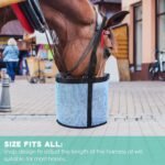 2 Pcs Horse Feed Bag Comfort Breathable Mesh Feed Bucket Heavy Duty Feed Bag with Adjustable Strap and Waterproof Bottom for Horse Feeding Supplies Muzzle Feed Bag, Medium (Blue) - Image 6