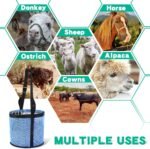2 Pcs Horse Feed Bag Comfort Breathable Mesh Feed Bucket Heavy Duty Feed Bag with Adjustable Strap and Waterproof Bottom for Horse Feeding Supplies Muzzle Feed Bag, Medium (Blue) - Image 8