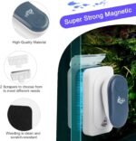 AQQA Aquarium Strong Magnetic Cleaner Brush, Fish Tank Glass Algae Magnet Cleaning Tool Floating Cleaner Scrubber Brush with 2 Detachable Scraper (Blue,M) - Image 3