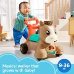 Fisher-Price Baby Learning Toy, Walk Bounce & Ride Pony Musical Walker & Ride-On for Infants & Toddlers Ages 9+ Months (Amazon Exclusive) - Image 3