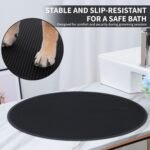 Pet Grooming Table Non-Slip Mat - Padded Mat for at-Home Grooming Dogs and Cats,Bathing Mat for Pets, Diameter: 22.4inch/57cm (Black, Diameter: 22.4inch/57cm) - Image 5