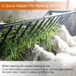 Wall Mount Hay Feeder Goat Hay Feeder Hay Feeder for Horses Multifaceted Hay Feeder Blanket Holder 67 Gallon Heavy Duty Metal Hay Rack 63'' Long for Goats Horses Indoor and Outdoor Use - Image 3