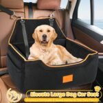 Dog Car Seat for Large/Medium Dog, Dog Booster Seat for Dogs Under 55Lbs or 2 Small Dogs, Detachable and Washable Travel Dog Seat with Thick Cushion and Storage Pockets (Black) - Image 3