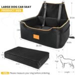 Dog Car Seat for Large/Medium Dog, Dog Booster Seat for Dogs Under 55Lbs or 2 Small Dogs, Detachable and Washable Travel Dog Seat with Thick Cushion and Storage Pockets (Black) - Image 4