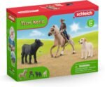 Schleich Farm World Rodeo Calf Adventure Playset - Cowboy Rodeo Rider Figurine with Horse, Cow, and Dog, Realistic Western Rodeo Farm Toys and Accessories, 6-Piece Kids Toy for Boys and Girls - Image 10