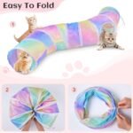 Cat Tunnel, S-Shape Cat Tunnels for Indoor Cats Foldable Cat Toys Cute Cat Tube with Mouse Toy Pet Cat Stuff - Image 4