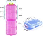 Travel Pill Organizer, Moisture Proof Daily Medicine Dispenser Box, Small Weekly Vitamin Case for Supplement, Fish Oil, Meds, Pocket Pharmacy Cute Capsule Container 10 Compartments, Pink - Image 3
