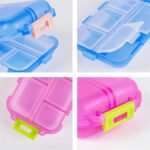 Travel Pill Organizer, Moisture Proof Daily Medicine Dispenser Box, Small Weekly Vitamin Case for Supplement, Fish Oil, Meds, Pocket Pharmacy Cute Capsule Container 10 Compartments, Pink - Image 4