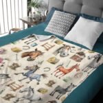 Funny Horse Blanket,Funny Horse Gifts for Kids, Funny Horse Throw Blanket,Plush Lightweight Flannel Quilts for Bedroom Sofa Living Room Decoration,40"x50" for Kids - Image 4