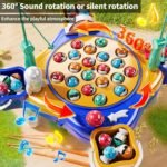 Magnetic Fishing Game Toys Kids 3-5, Including 48 Fishes and 8 Fishing Poles Rotating Board Game with Music, Party Game Toys for Kids Age 3 4 5 6 7 8 and Up - Image 5