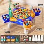 Magnetic Fishing Game Toys Kids 3-5, Including 48 Fishes and 8 Fishing Poles Rotating Board Game with Music, Party Game Toys for Kids Age 3 4 5 6 7 8 and Up - Image 8