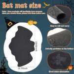 3 Pcs Gothic Coffin Cat Bed Set with Cat Bat Wings and Cat Feeding Mat,Coffin Cat Beds for Halloween Indoor House Party Decoration - Image 4