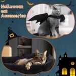 3 Pcs Gothic Coffin Cat Bed Set with Cat Bat Wings and Cat Feeding Mat,Coffin Cat Beds for Halloween Indoor House Party Decoration - Image 6