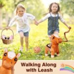 Walking Pony Toy Musical Singing Dancing Plush Interactive Pony Walk Along Horse with Leash Plush Stuffed Animal Shaking Head Buttocks Toy for Boy & Girl Kid Ages 3+ H: 11.81" - Image 4