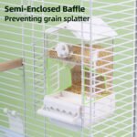 No Mess Parrot Automatic Feeder Anti-Scattering Bird Feeder for Cage Bird Food Bowl Container Parakeet Cage Accessories Finch Lovebirds Budgies Canary (Round Roofs) - Image 5