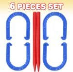 Gamie Horseshoes Tossing Game - Set Includes 4 Horse Shoes and 2 Stakes - Durable Plastic - Outdoor Activities for Family, Kids and Adults - Fun Activity for Party, Camping, Yard, Lawn - Image 3