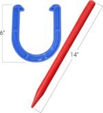 Gamie Horseshoes Tossing Game - Set Includes 4 Horse Shoes and 2 Stakes - Durable Plastic - Outdoor Activities for Family, Kids and Adults - Fun Activity for Party, Camping, Yard, Lawn - Image 4