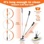 7-in-1 Aquarium Cleaning Tool, Fish Tank Cleaner with Telescopic Handle,Aquarium Scraper,Adjustable Angle Brush,Gravel Rake,Plant Fork,Adjustable Angle Flat Sponge,Large Fish Net,Hose Brush - Image 4