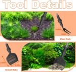7-in-1 Aquarium Cleaning Tool, Fish Tank Cleaner with Telescopic Handle,Aquarium Scraper,Adjustable Angle Brush,Gravel Rake,Plant Fork,Adjustable Angle Flat Sponge,Large Fish Net,Hose Brush - Image 6