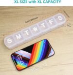 XL Weekly Pill Box Organizer 7 Day, 1 Week Jumbo Pill Dispenser Case One Time a Day, MOLN HYMY Daily Medicine Container to Hold Medication, Vitamins, Fish Oils and Supplements (White） - Image 4