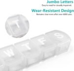 XL Weekly Pill Box Organizer 7 Day, 1 Week Jumbo Pill Dispenser Case One Time a Day, MOLN HYMY Daily Medicine Container to Hold Medication, Vitamins, Fish Oils and Supplements (White） - Image 5