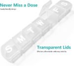 XL Weekly Pill Box Organizer 7 Day, 1 Week Jumbo Pill Dispenser Case One Time a Day, MOLN HYMY Daily Medicine Container to Hold Medication, Vitamins, Fish Oils and Supplements (White） - Image 7