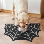 Pet Mats for Food and Water Dog Cat Food Mats Pet Feeding Mat Anti-Slip No Stains Quick Dry Floors Waterproof Placemat for Pet Food Water Bowl Mat Pet Accessories - 23.6"x15.7" Spider Web - Image 3