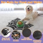 Pet Mats for Food and Water Dog Cat Food Mats Pet Feeding Mat Anti-Slip No Stains Quick Dry Floors Waterproof Placemat for Pet Food Water Bowl Mat Pet Accessories - 23.6"x15.7" Spider Web - Image 5