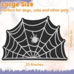 Pet Mats for Food and Water Dog Cat Food Mats Pet Feeding Mat Anti-Slip No Stains Quick Dry Floors Waterproof Placemat for Pet Food Water Bowl Mat Pet Accessories - 23.6"x15.7" Spider Web - Image 6