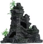 Large Fish Tank Decorations 10.6inch Tall, Aquarium Mountain View Stone Decor, Aquarium Decor Ornament Rock Cave Landscape for Betta Fish, Hermit Crab, Cichlid, Shrimp Hideout Caves, Playing - Image 6