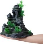 Large Fish Tank Decorations 10.6inch Tall, Aquarium Mountain View Stone Decor, Aquarium Decor Ornament Rock Cave Landscape for Betta Fish, Hermit Crab, Cichlid, Shrimp Hideout Caves, Playing - Image 8