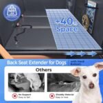 Back Seat Extender for Dogs - PU Leather Dog Car Seat Cover for Back Seat with Hard Bottom - 100% Waterproof, Scratch-Proof and Anti-Slip Dog Hammock for Cars and SUVs (Holds 400 lbs) - Image 3