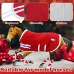 6 Pcs Christmas Horse Toy Accessories Include Horse Tack Blanket Horse Toy Bridle Model Horse Leg Wraps, Red and White - Image 4