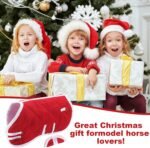 6 Pcs Christmas Horse Toy Accessories Include Horse Tack Blanket Horse Toy Bridle Model Horse Leg Wraps, Red and White - Image 7