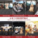 Back Seat Extender for Dogs, Dog Car Seat Cover Hard Bottom, Pet Seat Cover with Mesh Window, Dog Seat Covers for Car Travel Camping, Dog Hammock for Car, Truck, Dog Trunk Cover for SUV - Image 5