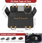 Back Seat Extender for Dogs, Dog Car Seat Cover Hard Bottom, Pet Seat Cover with Mesh Window, Dog Seat Covers for Car Travel Camping, Dog Hammock for Car, Truck, Dog Trunk Cover for SUV - Image 6