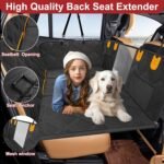 Back Seat Extender for Dogs, Dog Car Seat Cover Hard Bottom, Pet Seat Cover with Mesh Window, Dog Seat Covers for Car Travel Camping, Dog Hammock for Car, Truck, Dog Trunk Cover for SUV - Image 7