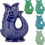 The Bubble Jug® Duck Egg Blue 50 fl oz 1.5L Litre Extra Large Glug Gurgle Pitcher Jug - Fish Shaped Jug - Decorative Ceramic Glugging Cocktail, Water and Gin Jug and Gurgling Carafe Pot - Image 3