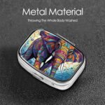 Square Pill Case 2 Compartment Colorful Elephant Pill Box Mini Medicine Pill Organizer Portable Travel Pillbox for Pocket Purse Metal Pill Container for Vitamins Fish Oil Supplements - Image 6