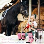 Umigy 2 Pcs Christmas Horse Gifts Horse Print Tumbler Pink Horse Socks for Women, 20 oz Skinny Water Tumbler with Lids Straw and Straw Brushes for Christmas Horse Lovers Gifts - Image 7