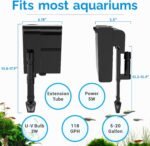 U-V Aquarium Filter for 10-20 Gallon Tank,Hang On Back Aquarium Filter Green Water Cleaning Machine,HOB Filter Ultra-Quiet Powerful Pump 118GPH for Fish Tank with Surface Skimmer - Image 3