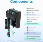 U-V Aquarium Filter for 10-20 Gallon Tank,Hang On Back Aquarium Filter Green Water Cleaning Machine,HOB Filter Ultra-Quiet Powerful Pump 118GPH for Fish Tank with Surface Skimmer - Image 4