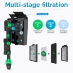 U-V Aquarium Filter for 10-20 Gallon Tank,Hang On Back Aquarium Filter Green Water Cleaning Machine,HOB Filter Ultra-Quiet Powerful Pump 118GPH for Fish Tank with Surface Skimmer - Image 5