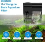 U-V Aquarium Filter for 10-20 Gallon Tank,Hang On Back Aquarium Filter Green Water Cleaning Machine,HOB Filter Ultra-Quiet Powerful Pump 118GPH for Fish Tank with Surface Skimmer - Image 7