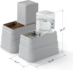 Automatic Dogs Food and Water Dispenser - Stainless Steel Elevated Large Dog Feeder and Water Bowl Dispenser Self Feeding Dog Food Dispenser for Dogs Cats Pets Animals Large Capacity(3.8L) - Image 3